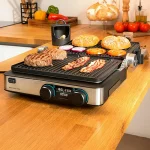 Cecotec Rock’n Grill Dual Επιτραπέζια Ηλεκτρική Ψησταριά Αυλακωτής Πλάκας 2000W με Καπάκι και Ρυθμιζόμενο Θερμοστάτη 3099 - Image 2
