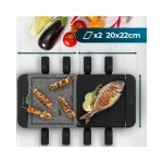 Cecotec Cheese&grill 16000 Inox Mixgrill Επιτραπέζια Ηλεκτρική Ψησταριά Raclette Λείας και Αυλακωτής Πλάκας 1400W Ανοξείδωτη με Ρυθμιζόμενο Θερμοστάτη 22x20εκ. 3225 - Image 2
