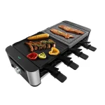 Cecotec Cheese&grill 16000 Inox Mixgrill Επιτραπέζια Ηλεκτρική Ψησταριά Raclette Λείας και Αυλακωτής Πλάκας 1400W Ανοξείδωτη με Ρυθμιζόμενο Θερμοστάτη 22x20εκ. 3225 - Image 3