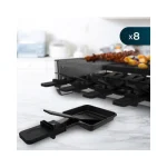 Cecotec Cheese&grill 16000 Inox Mixgrill Επιτραπέζια Ηλεκτρική Ψησταριά Raclette Λείας και Αυλακωτής Πλάκας 1400W Ανοξείδωτη με Ρυθμιζόμενο Θερμοστάτη 22x20εκ. 3225 - Image 8
