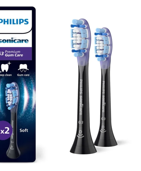 Philips Sonicare G3 Premium Gum Care Ανταλλακτικές Κεφαλές για Ηλεκτρική Οδοντόβουρτσα Black HX9052/88 2τμχ