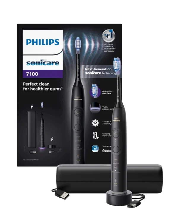 Philips Sonicare 7100 Ηλεκτρική Οδοντόβουρτσα με Αισθητήρα Πίεσης Μαύρη HX7421/01