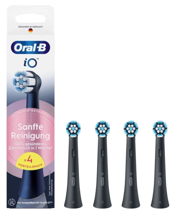 Oral-B iO Gentle Care Ανταλλακτικές Κεφαλές για Ηλεκτρική Οδοντόβουρτσα Black 4τμχ 194631