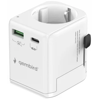 Gembird Αντάπτορας Πρίζας από Universal σε Universal TPA-EU1A1C20-01-W