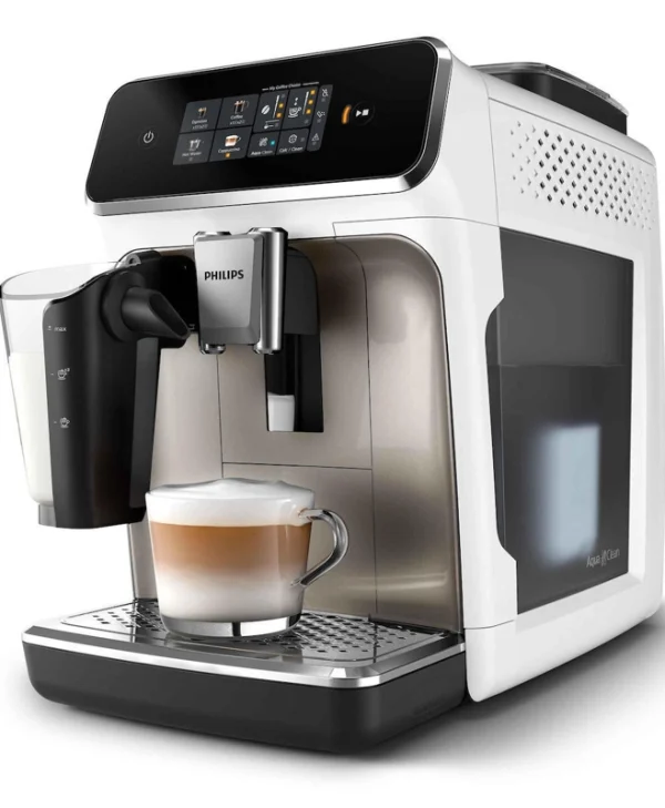 Philips Series 2300 Αυτόματη Μηχανή Espresso 1500W Πίεσης 15bar για Cappuccino με Μύλο Άλεσης Λευκή EP2333/40