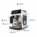 Philips Series 2300 Αυτόματη Μηχανή Espresso 1500W Πίεσης 15bar για Cappuccino με Μύλο Άλεσης Λευκή EP2333/40 - Image 7