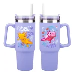 Paladone Handled Tumbler Θερμός Ανοξείδωτο 900ml Μωβ με Καλαμάκι και Λαβή PP14948MCF