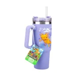 Paladone Handled Tumbler Θερμός Ανοξείδωτο 900ml Μωβ με Καλαμάκι και Λαβή PP14948MCF - Image 2