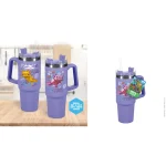 Paladone Handled Tumbler Θερμός Ανοξείδωτο 900ml Μωβ με Καλαμάκι και Λαβή PP14948MCF - Image 4
