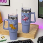 Paladone Handled Tumbler Θερμός Ανοξείδωτο 900ml Μωβ με Καλαμάκι και Λαβή PP14948MCF - Image 5