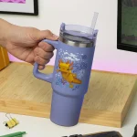 Paladone Handled Tumbler Θερμός Ανοξείδωτο 900ml Μωβ με Καλαμάκι και Λαβή PP14948MCF - Image 6