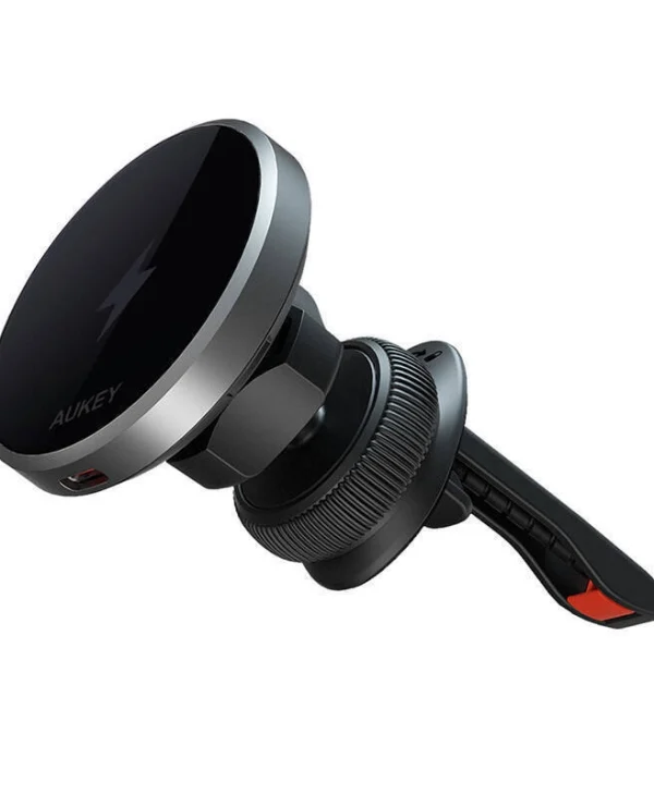 Aukey Βάση Κινητού Αυτοκινήτου με Μαγνήτη και Ασύρματη Φόρτιση Μαύρη 157021