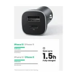 Ugreen CD130 Φορτιστής Αυτοκινήτου 24W 3A Γρήγορης Φόρτισης με Θύρες: 1xUSB 1xType-C Γκρι Χρώμα 30780 - Image 2