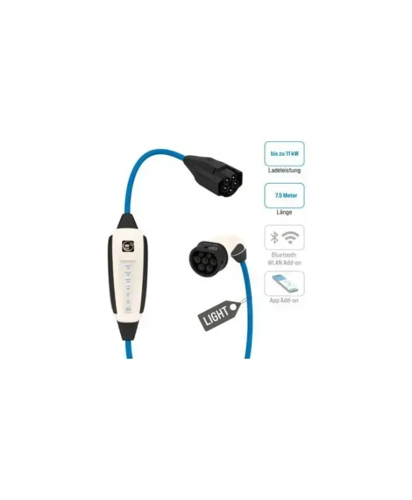 Nrgkick 16A Light Pure Φορητός Τριφασικός Σταθμός Φόρτισης 11kW με Ενσωματωμένο Καλώδιο Type 2 87701000