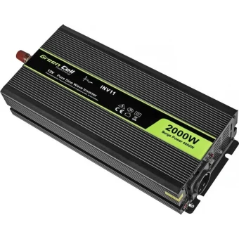 Green Cell Inverter Αυτοκινήτου Καθαρού Ημιτόνου 4000W για Μετατροπή 12V DC σε 230V AC με 1xUSB INV11