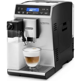 De'Longhi Autentica Αυτόματη Μηχανή Espresso 1450W Πίεσης 15bar για Cappuccino με Μύλο Άλεσης Ασημί 0132215220