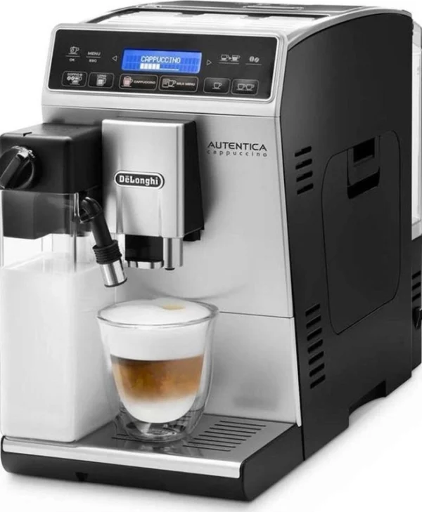 De'Longhi Autentica Αυτόματη Μηχανή Espresso 1450W Πίεσης 15bar για Cappuccino με Μύλο Άλεσης Ασημί 0132215220