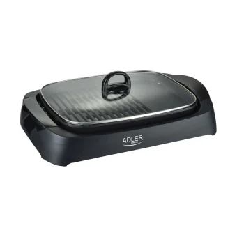 Adler AD-6610 Επιτραπέζια Ηλεκτρική Ψησταριά Σχάρας και Λείας Πλάκας 3000W με Καπάκι και Ρυθμιζόμενο Θερμοστάτη 40x30εκ. AD 6610