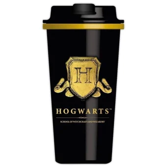 Blue Sky Studios Harry Potter Hogwarts Shield Ποτήρι Θερμός Ανοξείδωτο 400ml Μαύρο με Επιστόμιο 5056563711155