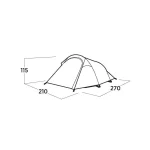 Easy Camp Σκηνή Camping Τούνελ Πράσινη 3 Εποχών για 3 Άτομα 50x15x115εκ. 120472 - Image 2