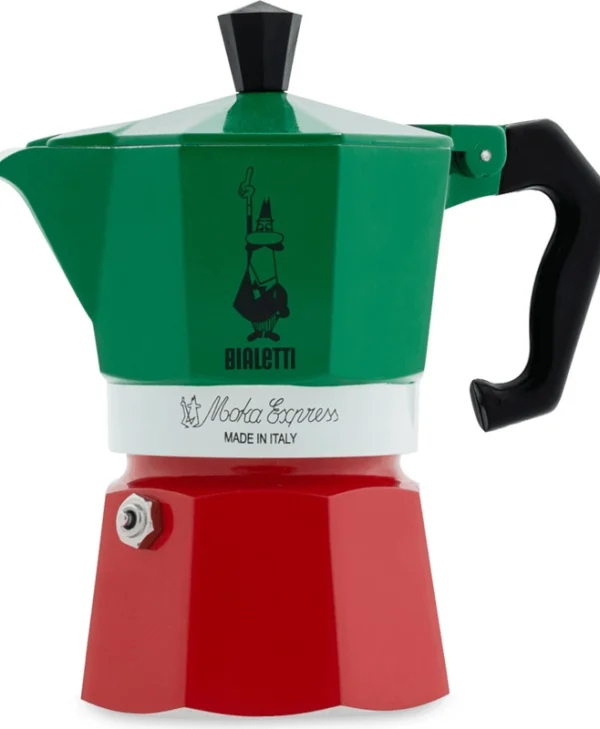 Bialetti Moka Express Tricolore Μπρίκι Espresso 6cups Πράσινο 0005323
