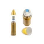 Bullet Brass Μπουκάλι Θερμός Ανοξείδωτο / Πλαστικό 350ml Brass GAD03006 - Image 3