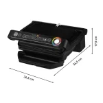 Tefal Optigrill Επιτραπέζια Ηλεκτρική Ψησταριά Αυλακωτής Πλάκας 2000W με Καπάκι και Ρυθμιζόμενο Θερμοστάτη 30x22.9εκ. GC705816 - Image 3