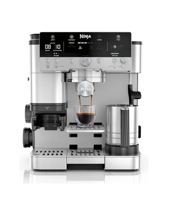 Ninja Luxe Cafe Premier Αυτόματη Μηχανή Espresso 1650W Πίεσης 15bar για Cappuccino με Μύλο Άλεσης Ασημί ES601EU
