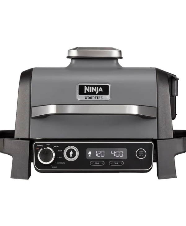 Ninja Woodfire Επιτραπέζια Ηλεκτρική Ψησταριά Αυλακωτής Πλάκας 2400W με Καπάκι και Ρυθμιζόμενο Θερμοστάτη 37x28εκ. OG701EU