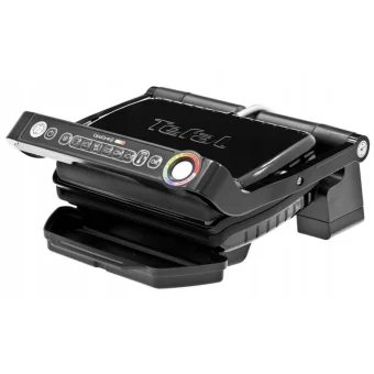 Tefal Optigrill+ Επιτραπέζια Ηλεκτρική Ψησταριά Αυλακωτής Πλάκας 2000W Ανοξείδωτη με Καπάκι και Ρυθμιζόμενο Θερμοστάτη 30x20εκ. GC 714834