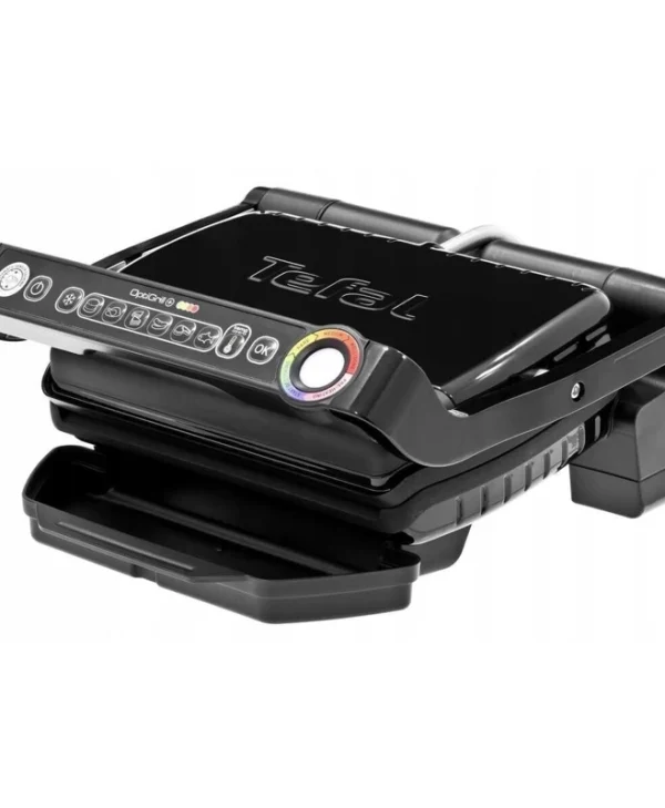 Tefal Optigrill+ Επιτραπέζια Ηλεκτρική Ψησταριά Αυλακωτής Πλάκας 2000W Ανοξείδωτη με Καπάκι και Ρυθμιζόμενο Θερμοστάτη 30x20εκ. GC 714834