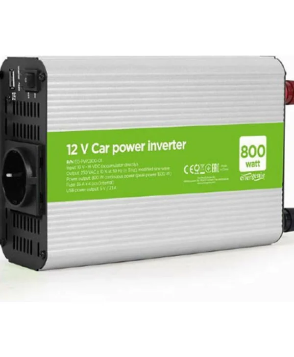 Energenie Inverter Αυτοκινήτου 800W για Μετατροπή 12V DC σε 230V AC με 1xUSB EG-PWC800-01