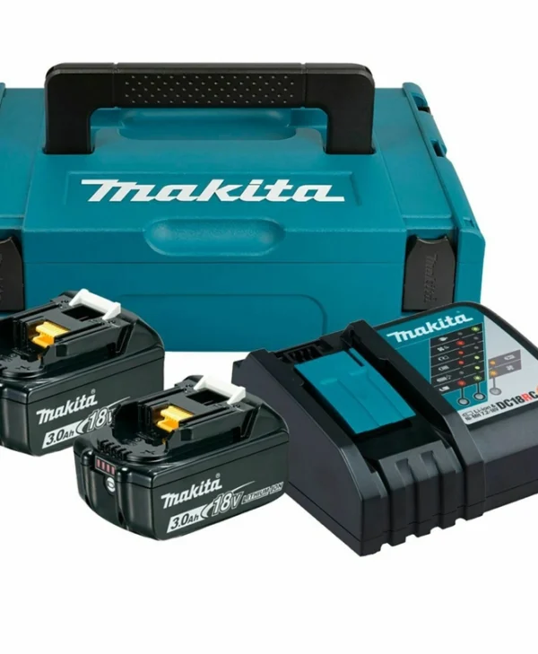 Makita Σετ 2 Μπαταριών Εργαλείου Λιθίου 18V Χωρητικότητας 3Ah με Φορτιστή BL1830B 197952-5