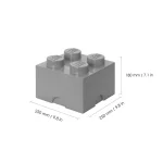 LEGO Παιδικό Κουτί Αποθήκευσης από Πλαστικό 4-Stud Γκρι 25x25x18cm 40031740 - Image 3