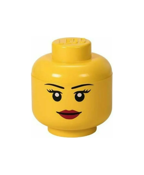 LEGO Παιδικό Κουτί Αποθήκευσης από Πλαστικό S Girl Head Κίτρινο 16x16x18cm 40310805