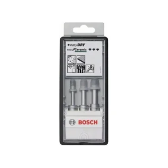 Bosch Robust Line Σετ 3 Διαμαντοτρύπανα με Κυλινδρικό Στέλεχος για Δομικά Υλικά, Γυαλί και Πλακίδια 2608587145