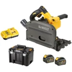 Dewalt Βυθιζόμενο Δισκοπρίονο 2x6Ah με Ρύθμιση Ταχύτητας και με Σύστημα Αναρρόφησης DCS520T2