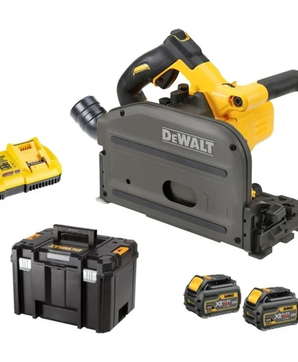 Dewalt Βυθιζόμενο Δισκοπρίονο 2x6Ah με Ρύθμιση Ταχύτητας και με Σύστημα Αναρρόφησης DCS520T2