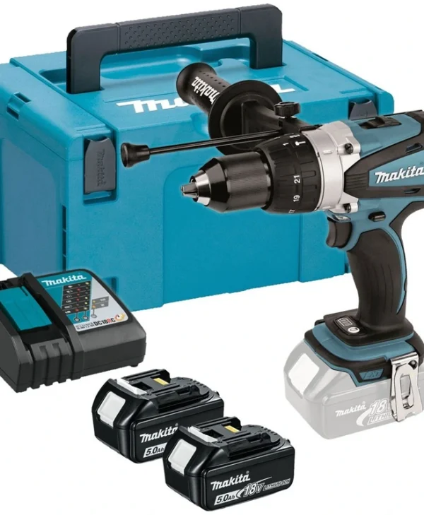 Makita Κρουστικό Δραπανοκατσάβιδο Μπαταρίας 18V 2x5Ah DHP458RTJ