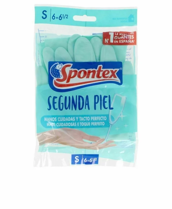 Spontex Ζεύγος Γαντιών Καθαριότητας Second Skin Πλαστικά Small Πράσινα 12452166