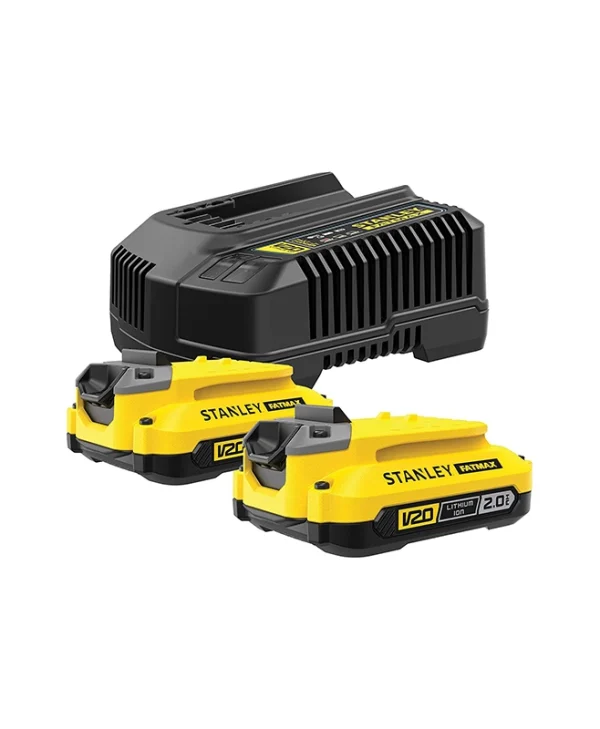 Stanley Σετ 2 Μπαταριών Εργαλείου Λιθίου 18V Χωρητικότητας 2Ah με Φορτιστή Fatmax SF-SFMCB12D2