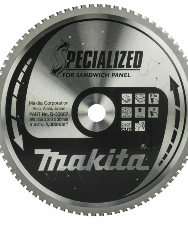 Makita Circular Saw 355x30x80t Specialized Laminated Panels B-33607