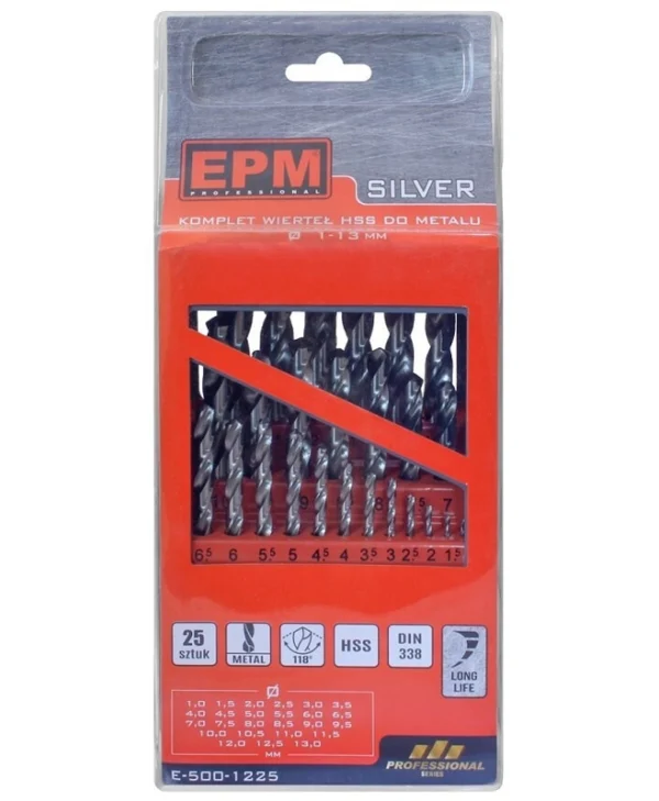 EPM Σετ 25 Διαμαντοτρύπανα HSS για Μέταλλο E-500-1225