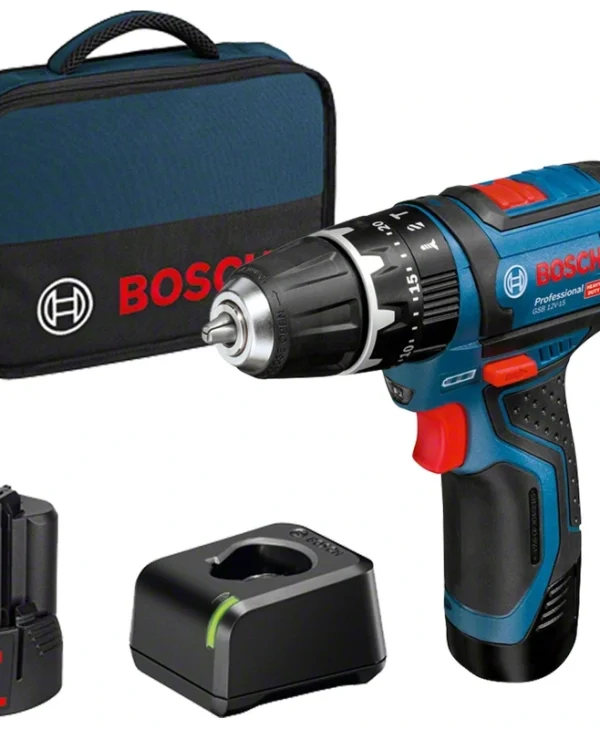 Bosch GSB 12V-15 Κρουστικό Δραπανοκατσάβιδο Μπαταρίας 12V 2x2Ah 06019B690H