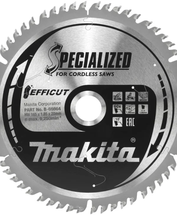 Makita Δίσκος Κοπής Ξύλου 165mm B-69864