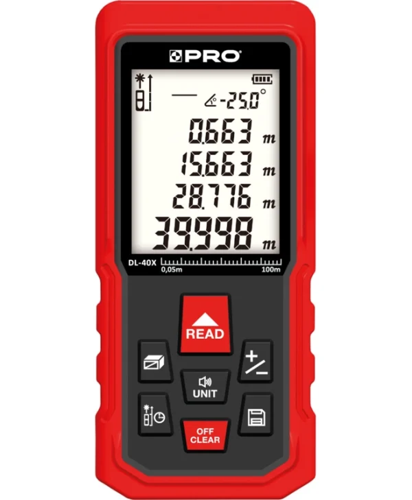 Profindustry Μέτρο Laser DL-60X με Δυνατότητα Μέτρησης 60m 3-01-06-LI-076