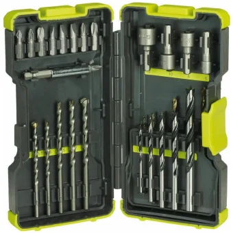 Ryobi RAK30MIX Σετ 30 Τρυπάνια HSS με Κυλινδρικό Στέλεχος για Ξύλο, Μέταλλο και Δομικά Υλικά 5132002254