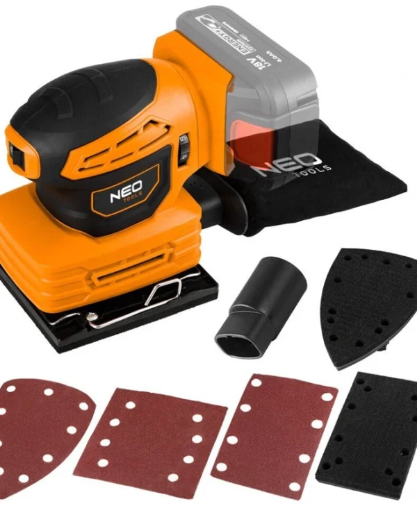 Neo Tools Πολυτριβείο 18V Solo με Ρύθμιση Ταχύτητας και με Σύστημα Αναρρόφησης 04-623