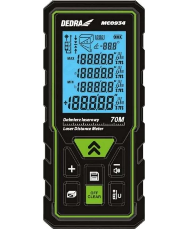 Dedra Μέτρο Laser MC0934 με Εύρος Μέτρησης 0.05m-70m