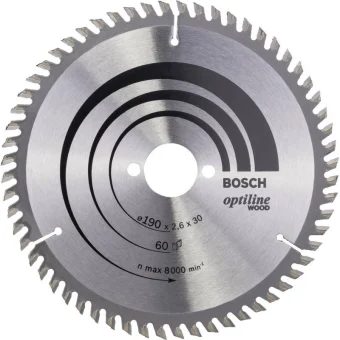 Bosch Optiline Wood Δίσκος Κοπής Ξύλου με 60 Δόντια 190mm 2608641188